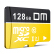 DM 128 GB TF(MicroSD)メモリアクラス10 TFT-U 1シリズ携帯ストラップドレーコダー監視カマラ専用高速メモカド(金色)